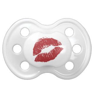 Red Lipstick Print Baby Pacifier
