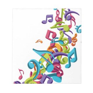 cool colourful music notes & sounds art image memo notepads