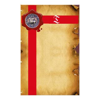 SEAL OF THE KNIGHTS TEMPLAR, Monogram  Parchment Stationery