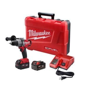 Milwaukee M18 Fuel 18 Volt Lithium Ion Brushless 1/2 in. Hammer Drill/Driver XC Battery Kit 2604 22