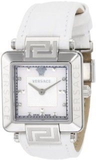 Versace Women's 88C99SD497 S001 Reve Carr Chronograph Mother Of Pearl Diamond Genuine Leather Watch Watches