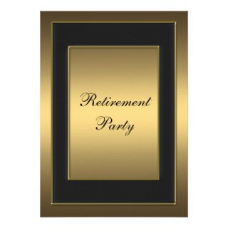 Black Gold Retirement Party Invite