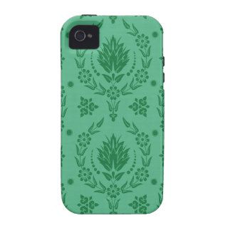 Daisy Damask, Bamboo in Shades of Teal Case Mate iPhone 4 Cases