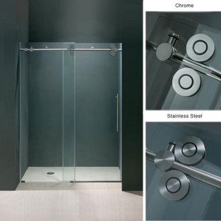 VIGO 72 inch Frameless Shower Door 3/8" Sliding Shower Door Vigo Shower Doors