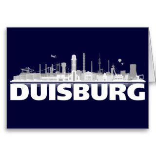 Duisburg city of skyline   greeting map/folding ma greeting cards