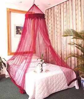 Burgandy Bed Canopy Mosquito Net   Bed Frame Draperies