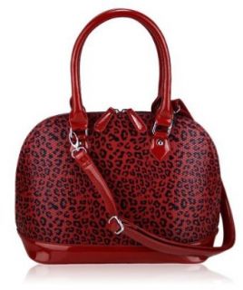 Womens Red Tote Animal Print Fashion Shoulder Handbag KCMODE Clothing