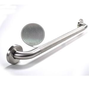 WingIts Premium Series 36 in. x 1.25 in. Diamond Knurled Grab Bar in Satin Stainless Steel (39 in. Overall Length) WGB5SSKN36