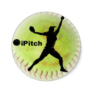iPitch Fastpitch Softball Round Sticker