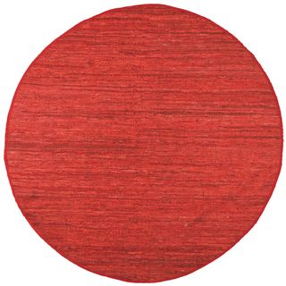 Hand Woven Matador Red Leather (6' Round) St Croix Trading Round/Oval/Square