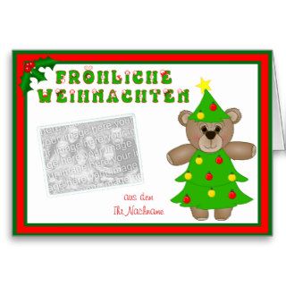 Teddy Bear Dressed as a Christmas Tree Photo Card