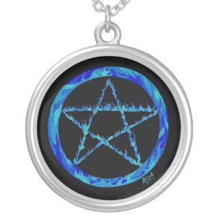 Blue Flame Pentacle Necklace