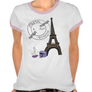 Purple April In Paris Tee Shirts