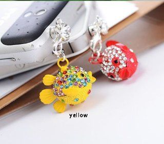 Bling Anti Dust Plug for Cellphone,diamond Yellow Goldfish Cell Phones & Accessories