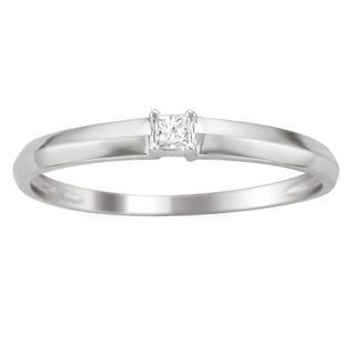 10k White Gold Diamond Accent Promise Ring (K, I2) Diamond Rings