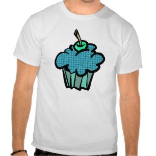 blue tartan plaid cupcake t shirt