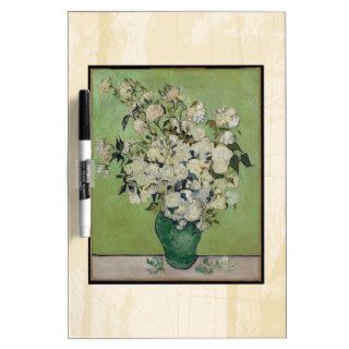 Van Gogh Roses Vintage Fine Art Dry Erase White Board
