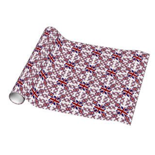 UK Union Jack Flag in Layers Askew Wrapping Paper