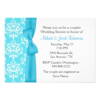 Pretty Damask Couples Wedding Shower Invitation