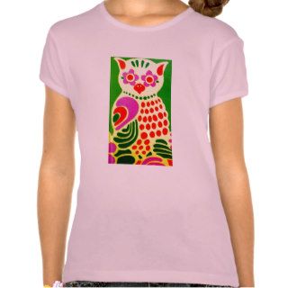 Cool Vintage Colorful Pop Art Owl Awesome Design Tshirts