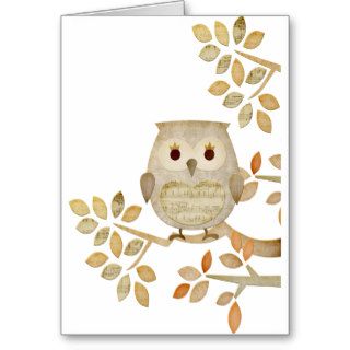 Musical Tree Owl Greeting Card