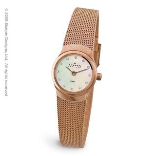 Skagen Women's Crystal Accented MOP Copper Mesh Watch #502XSRR Skagen Watches