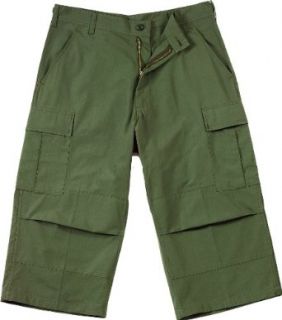 Cargo Capri Pants Olive Drab Military Pants Clothing