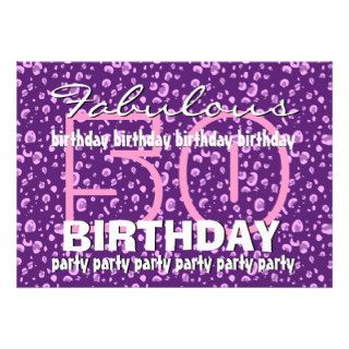 50th Fabulous Birthday Party Invite Template V12