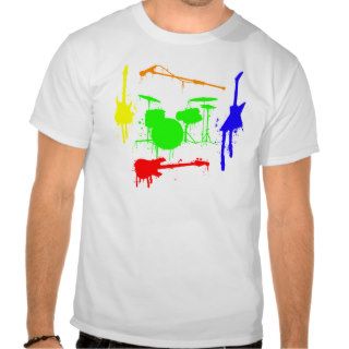Paint Splatter Musical instruments Band Graffiti Tee Shirts