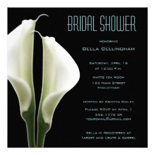 Calla Lillies Bridal Shower Invitation in Aqua