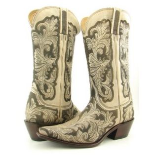 LUCCHESE Charlie 1 Horse I4728 Womens Western Cowboy Boots Shoes Leather Lazer Tooled Shoes