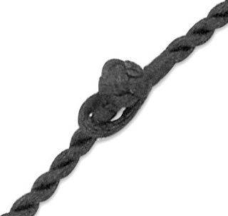 Silverflake  Black Twisted Silk Cord Necklace 16" Jewelry