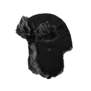 Best Winter Hats Men Lightweight Russian/Aviator Faux Fur Hat (One Size) Black Clothing