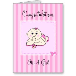 Congrats Its A Girl   Customizable Card