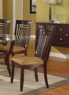 Side Chair in Dark Cherry by Poundex (Set of 2)   Dining Chairs