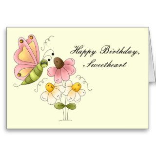 Sweet Butterfly Daughter Birthday Cards