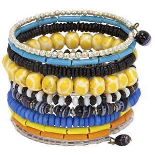 Bead and Bone 10 turn Multicolor Bracelet (India) Global Crafts Bracelets