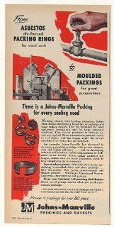 1955 Johns Manville Asbestos Packing Rings Gaskets Print Ad  