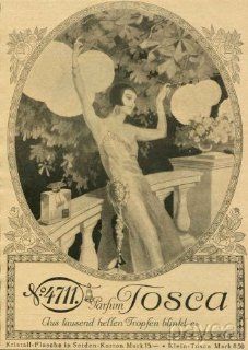 1926 Art Deco Ad Print No4711 Parfum Tosca Perfume Girl Fashion Dress  