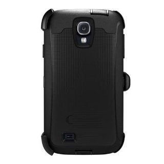Rugged Defender Case With Belt clip Holster for Samsung Galaxy S4 i9500   Black Cell Phones & Accessories
