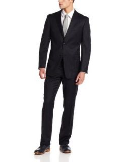 Tommy Hilfiger Men's Two Button Side Vent Nathan Suit with Flat Front Pant, Navy Stripe, 36R at  Mens Clothing store Business Suit Pants Sets