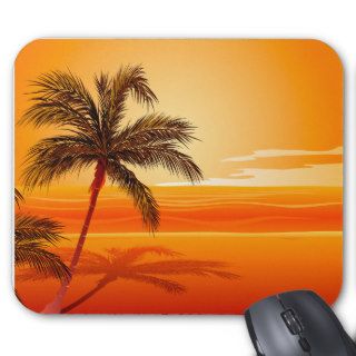 Palm Tree Beach Sunset Mousepads