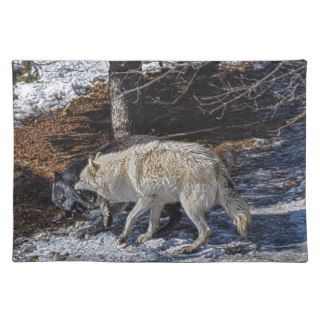 Fighting Grey Wolves Place Mats