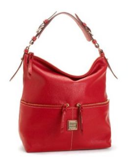 Dooney Bourke Calf Leather Medium Zipper Pocket Sac Bag Purse Tote Red Clothing