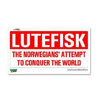 LUTEFISK The Norwegians' Attempt To Conquer The World   Window Bumper Sticker Automotive