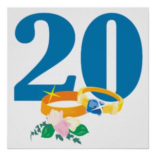 20th Anniversary w/ Wedding Rings Posters