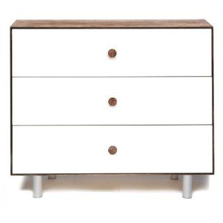 Oeuf Merlin 3 Drawer Dresser in Walnut with Classic Base Baby