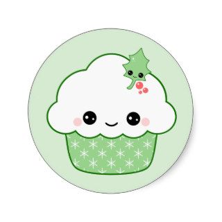 Kawaii Christmas Round Sticker