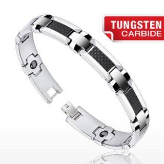 Tungsten Carbide Carbon Fiber Inlay Bio Magnetic Bracelet Forza Jewelry Jewelry