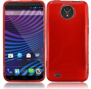 VMG 2 Item Combo for ZTE Sprint Vital N9810 Premium Grade Slim Profile Smooth & Sleek Cell Phone Frosted TPU Gel Skin Case Cover   RED + LCD Clear Screen Saver Protector [Special Promotional Price] 